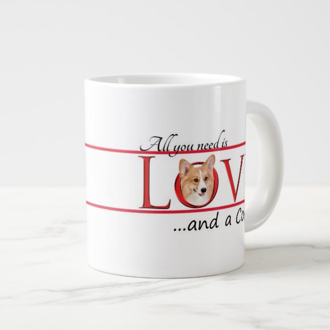 Corgi Love Jumbo Mug (Front Right)
