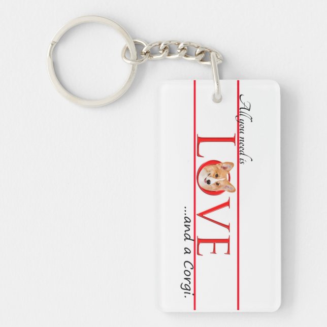 Corgi Love Keychain (Front)