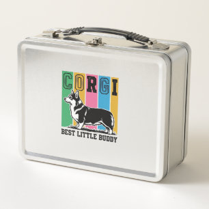 Corgi Love Shirt Vintage Engraving Dog Silhouette_ Metal Lunch Box