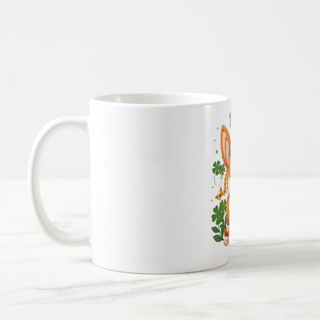 Corgi Lover Shamrock Happy St Patricks Day Coffee Mug (Left)