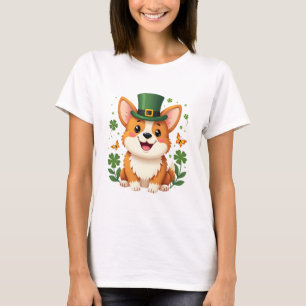 Corgi Lover Shamrock Happy St Patricks Day T-Shirt