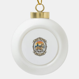 Corgi Lover Shirt Vintage Dog Dad Engraving Design Ceramic Ball Christmas Ornament
