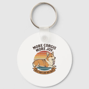 Corgi Lover Shirt Vintage Engraving Dog Quote Desi Key Ring