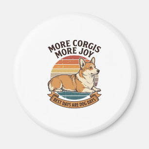 Corgi Lover Shirt Vintage Engraving Dog Quote Desi Magnet