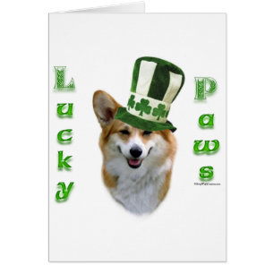 Corgi Lucky Paws; Corgi St Patrick's Day gift