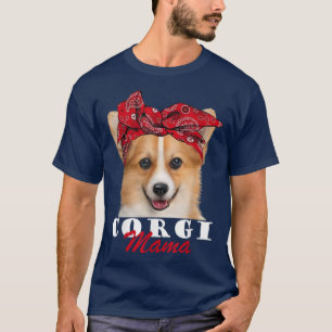 Corgi Mama Cute Corgi Dog Bandanna  T-Shirt