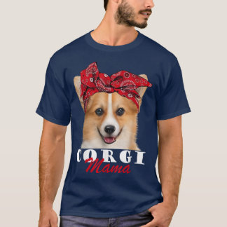 Corgi Mama Cute Corgi Dog Bandanna  T-Shirt