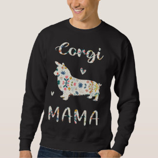 Corgi Mama Floral Dog Mom Love Sweatshirt