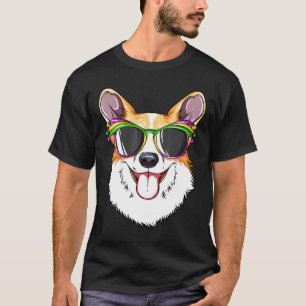 Corgi Mardi Gras Carnival Mask Corgi T-Shirt