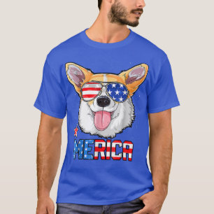 Corgi Merica 4th of July Kids Boys Girls Dog Puppy T-Shirt
