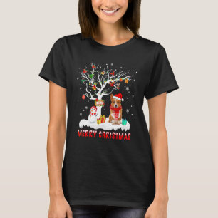 Corgi Merry Christmas Snowman Light Christmas Tree T-Shirt