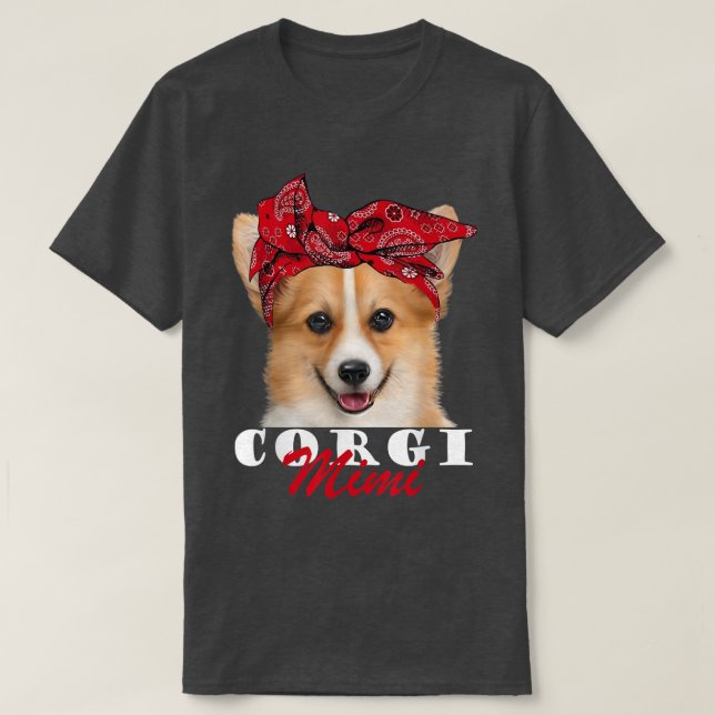 Corgi Mimi Cute Corgi Dog Bandana  T-Shirt (Design Front)
