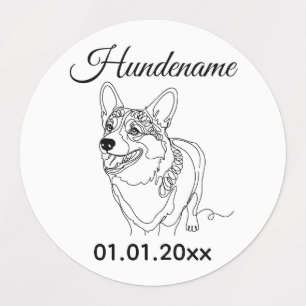 Corgi Minimalist Line Art personalized dog brand