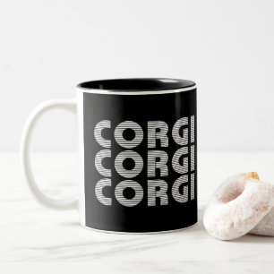 Corgi Modern White Text Two-Tone Coffee Mug