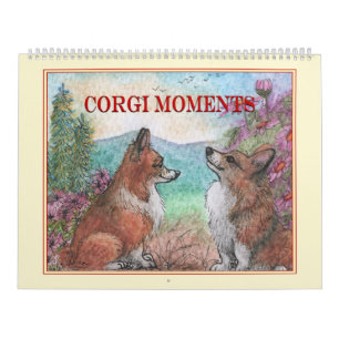 Corgi Moments Wall Calendar – Whimsical Dog Art