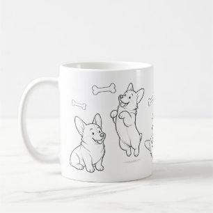 Corgi Mug Cute Hand Drawn Dog Coffee Mug