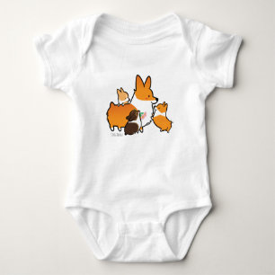 Corgi Mum and Puppies Baby Shirt