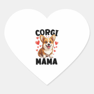 Corgi Mum - Cute Corgi Mama Heart Sticker