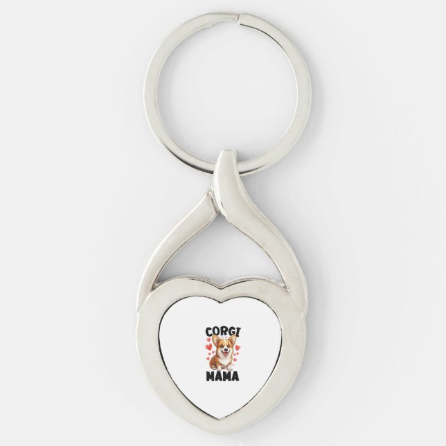 Corgi Mum - Cute Corgi Mama Key Ring (Front)