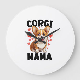 Corgi Mum - Cute Corgi Mama Large Clock