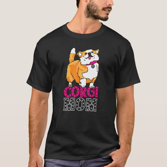 Corgi Mum Derpy Corgo Walking T-Shirt (Front)