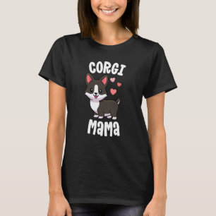 Corgi Mum  For Women Dog Mama Black Brindle Corgi T-Shirt
