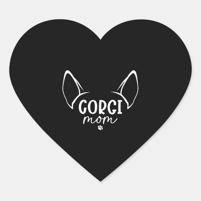 Corgi Mum Heart Sticker (Front)