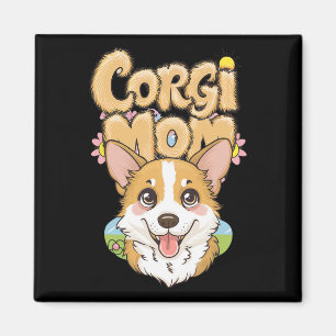 Corgi Mum Spring Floral Design - Easter Corgi Love Magnet