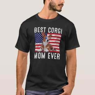Corgi Mum Usa American Flag Corgi Dog Owner T-Shirt