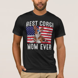 Corgi Mum Usa American Flag Corgi Dog Owner T-Shirt