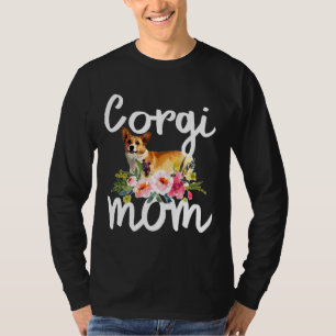 Corgi Mum Welsh Corgi Dog Owner Floral 1239 T-Shirt