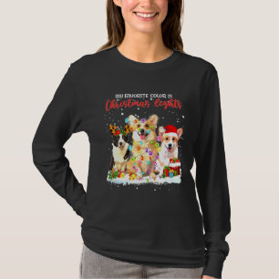 Corgi My Favorite Color Is Christmas Lights Xmas T-Shirt