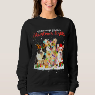 Corgi My Favourite Colour Is Christmas Lights Xmas Sweatshirt