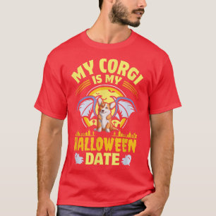 Corgi My Halloween Date Pumpkin Dog Owner Pet Anim T-Shirt