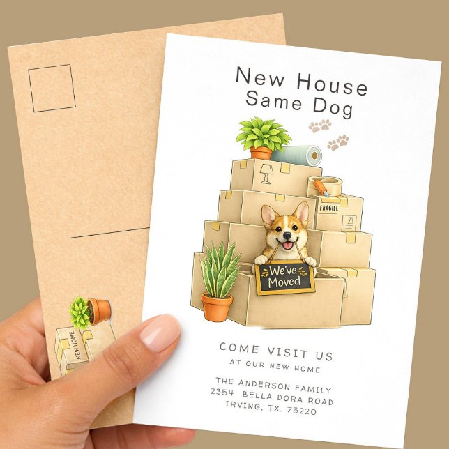 Corgi New House Moving Announcement Postcard (Creator Uploaded)