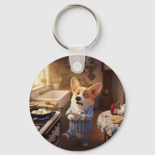 Corgi Not A Morning Person Key Ring