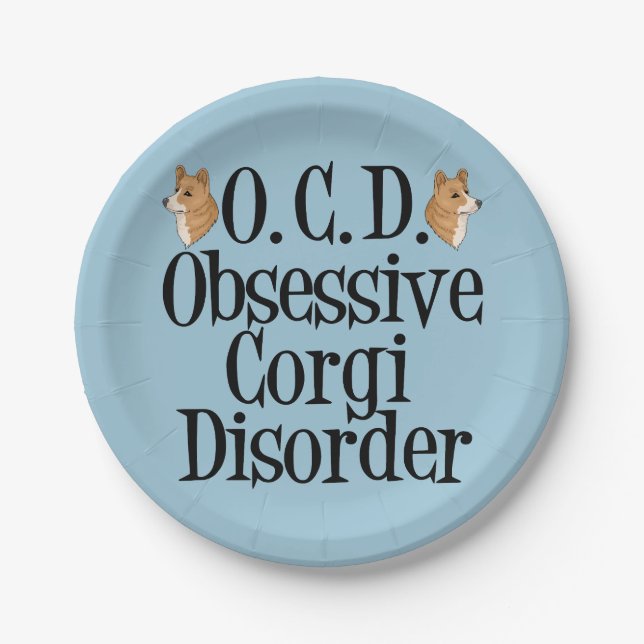 Corgi Obsessed Paper Plate (Front)