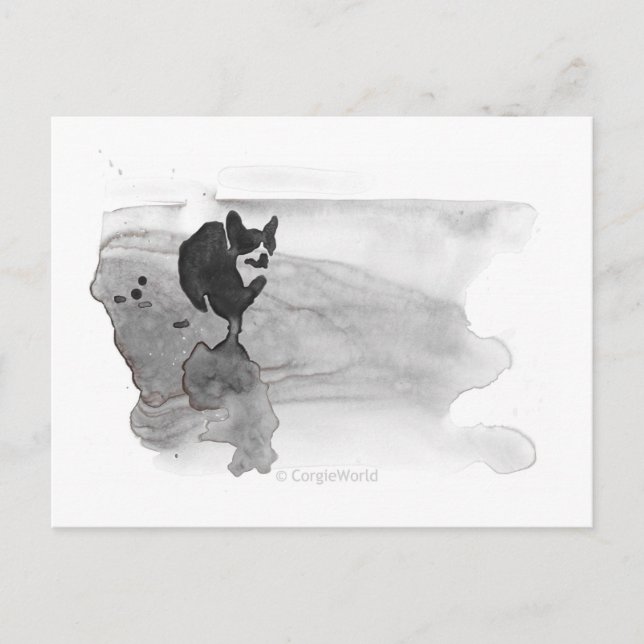 Corgi on the Beach Postcard (Front)