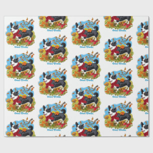 Corgi outdoors , wrapping paper