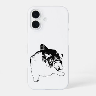 Corgi Outline, Minimal Calm iPhone 16 Case