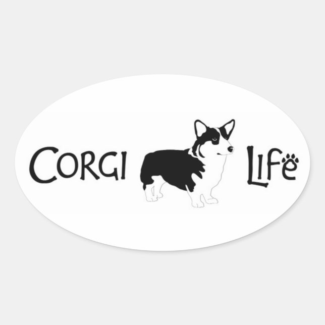 Corgi Oval Sticker (Front)