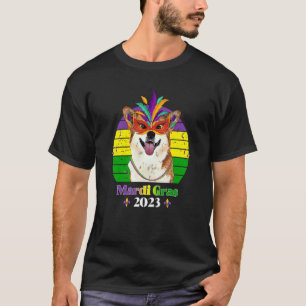 Corgi Party Dog Mardi Gras 2023 T-Shirt