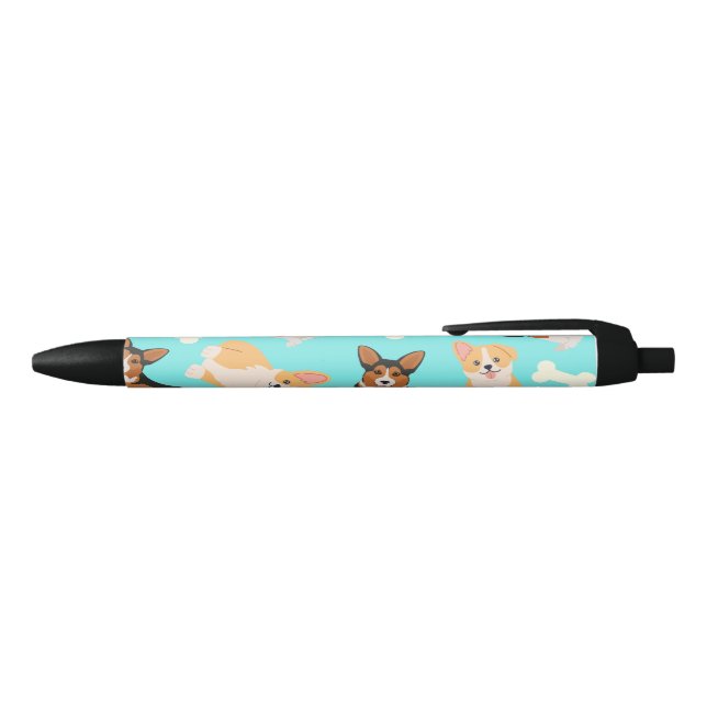 Corgi Pattern  Black Ink Pen (Top)