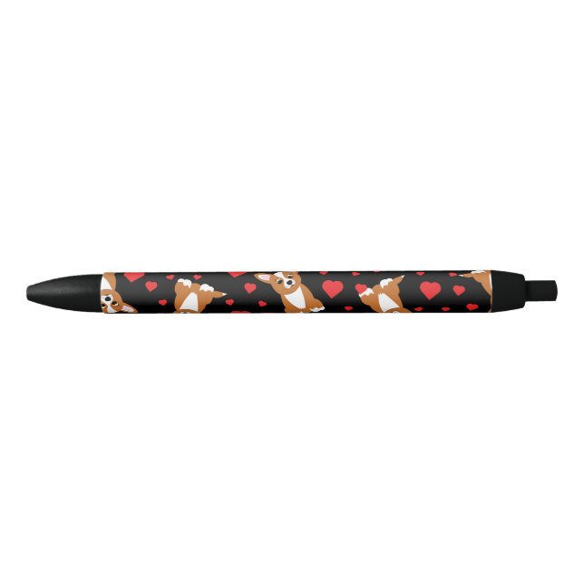 Corgi pattern black ink pen (Front)