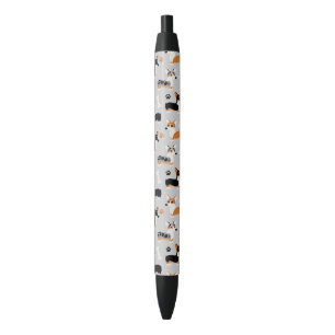 Corgi Pattern Gray Black Ink Pen