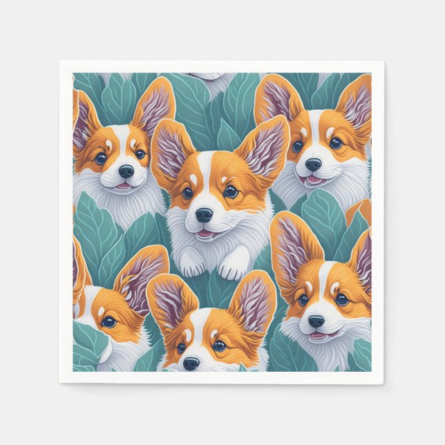 Corgi pattern napkin (Front)