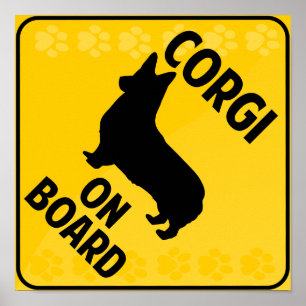 Corgi (Pembroke) On Board Poster