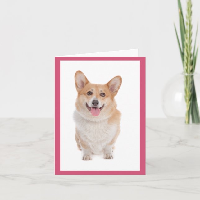 Corgi ( Pembroke ) Puppy Dog Blank Note Card (Front)