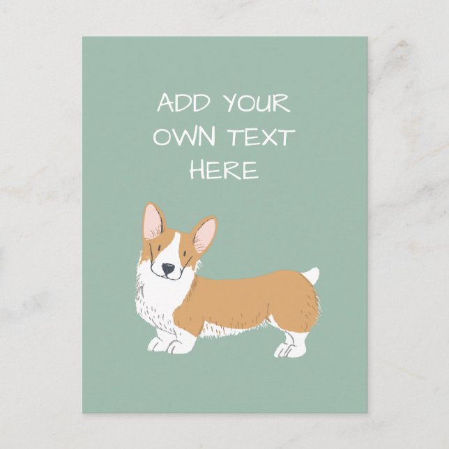 Corgi Personalised Dog Name Postcard (Front)
