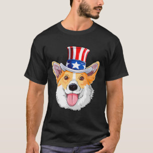 Corgi Pet Dogs 4th Of July American Flag Men Women T-Shirt